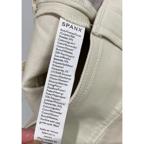 Spanx Womens Beige Wide-Leg Utility Pants Size G Cotton Blend With Pockets - Picture 10 of 16